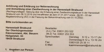 Eine Frage der Anmeldung: Zweitwohnungssteuer