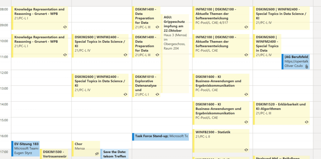Eine Woche in Outlook