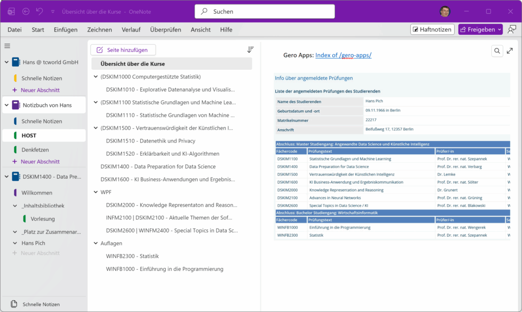 OneNote als Organisator