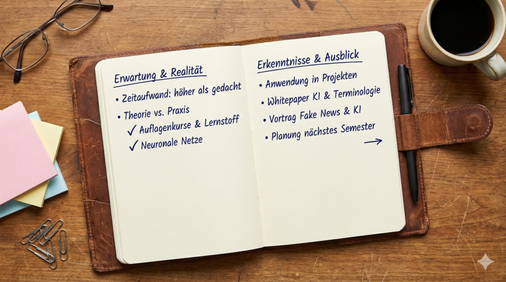 Notizbuch Zwischenfazit